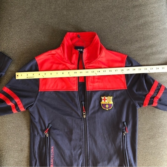 Fc Barcelona blue & red zip up racing style jacket S - Picture 10 of 11